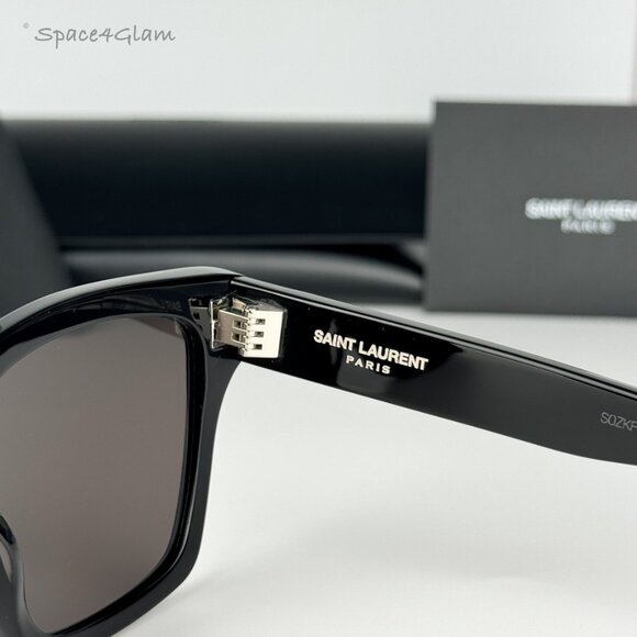 NEW Saint Laurent New Wave SL507 001 Black Grey Square Unisex Sunglasses SL 507 main image 5